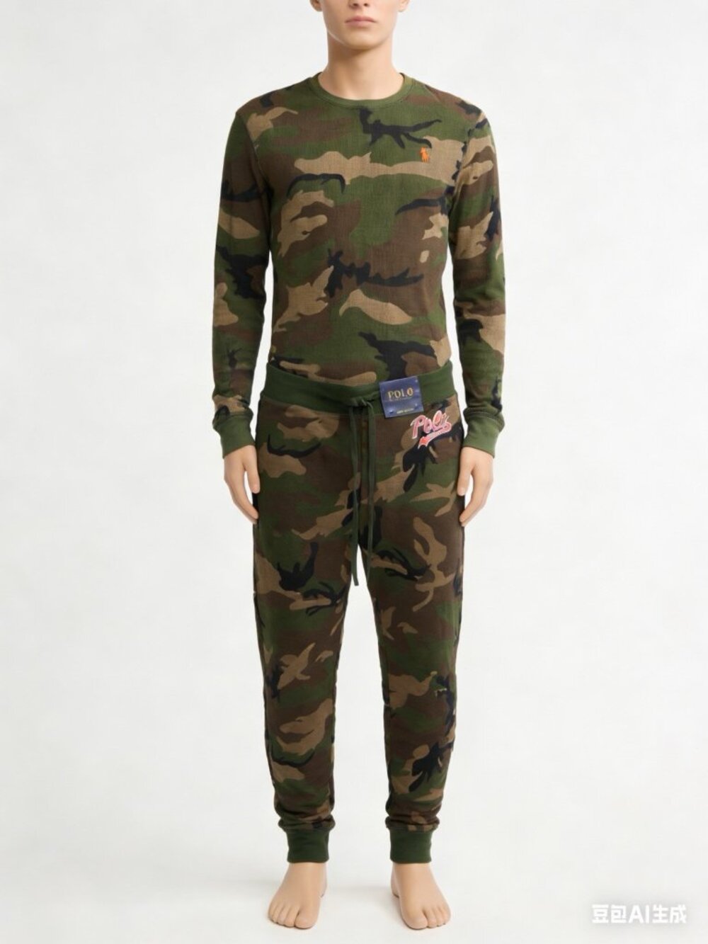Polo Ralph Lauren Men's Green Camo Tiger Lounge Jogger(M)&Sweatshirt(S)DEFECTED